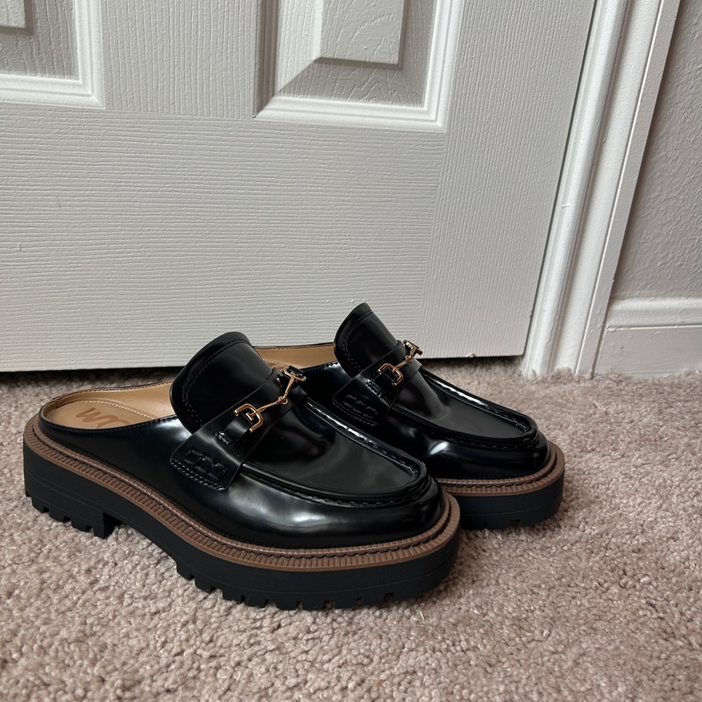 NWOT Sam Edelman Black Mules with Chunky Sole
